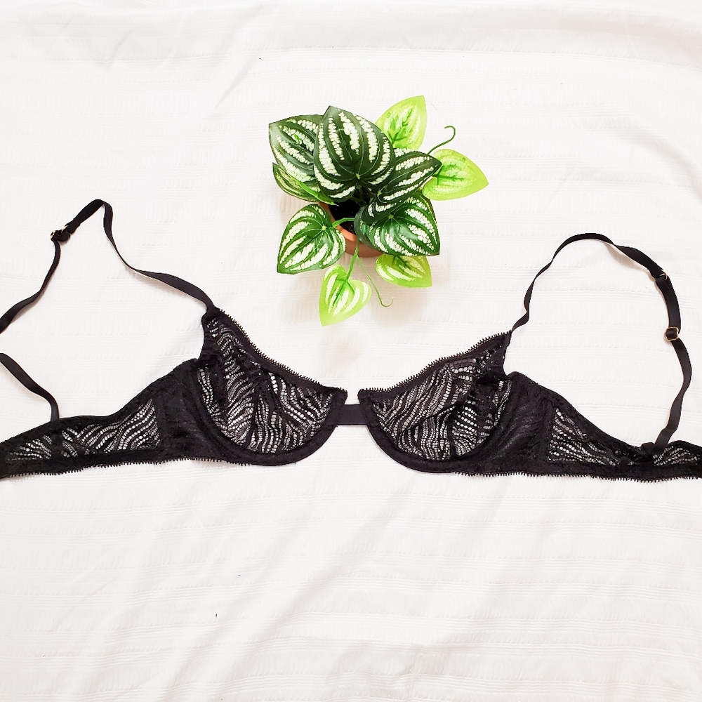 SOLD Victoria's Secret Black Unlined Demi Bra